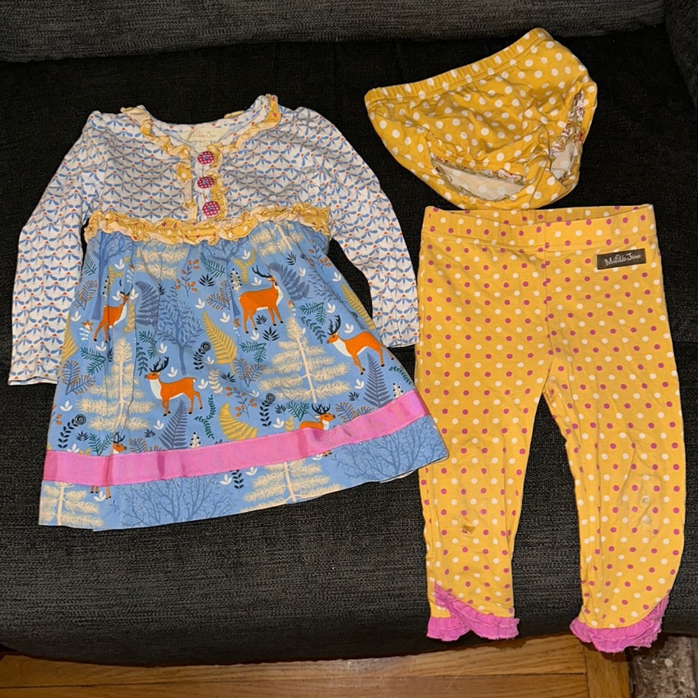 Matilda Jane Baby Dress/bloomers/pants SET Size 12-18 months